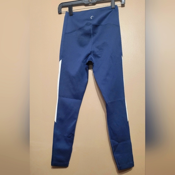 EUC ZYIA Active Bare Primo Mesh Panel Leggings Blue and White Size 4 - Picture 5 of 10